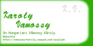 karoly vamossy business card