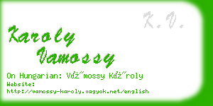 karoly vamossy business card